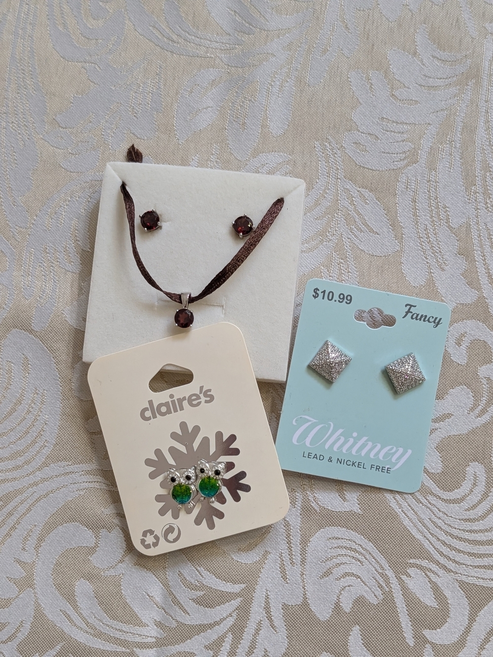 Claire’s Whitney Women’s Fashion Jewelry Mixed Lot 3 Pc Earrings